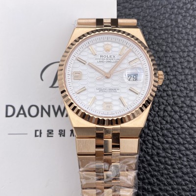 홍콩명품 [로렉스] 남성용 랜드드웰러 m127335 플랫 주빌리 18K 로즈골드 40mm 오토매틱 Cal.7135타입 화이트 다이얼 rol5641  