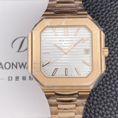 홍콩명품 [파텝필립] 남성용 큐비투스 데이트 Ref.5821 18K 로즈골드 45mm 오토매틱 Cal.26-330 SC 타입 화이트 다이얼 pat2258  