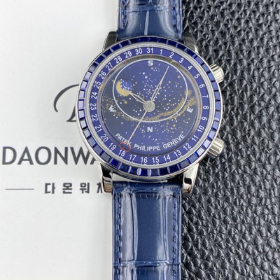 홍콩명품 [파텍필립] 남성용 그랜드 컴플리케이션 6104P 문페이즈 43mm 오토매틱 Cal.240 타입 블루 다이얼 pat2274  
