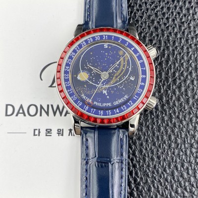 홍콩명품 [파텍필립] 남성용 그랜드 컴플리케이션 6104P 문페이즈 43mm 오토매틱 Cal.240 타입 블루 다이얼 pat2275  