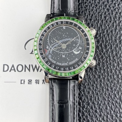 홍콩명품 [파텍필립] 남성용 그랜드 컴플리케이션 6104P 문페이즈 43mm 오토매틱 Cal.240 타입 블랙 다이얼 pat2276  