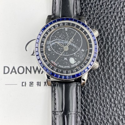 홍콩명품 [파텍필립] 남성용 그랜드 컴플리케이션 6104P 문페이즈 43mm 오토매틱 Cal.240 타입 블랙 다이얼 pat2278  