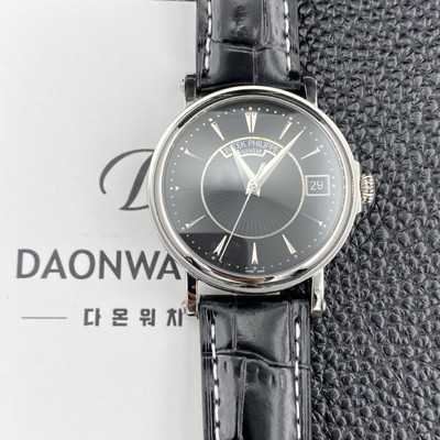홍콩명품 [파텍필립] 남성용 칼라트라바 5153G 가죽줄 38mm 오토매틱 Cal.324 타입 블랙 다이얼 pat2280  