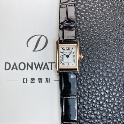 홍콩명품 [까르띠에] 여성용 탱크 루이스 미니 WGTA0212 18K 로즈골드 24mm 가죽줄 쿼츠 무브먼트 화이트 다이얼 car69375  