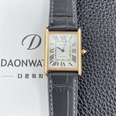 홍콩명품 [까르띠에] 남성용 2025신상! 탱크 루이스 18K 로즈골드 38.1mm 악어가죽 오토매틱 무브먼트 화이트 다이얼 car69379  