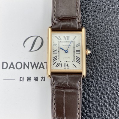 홍콩명품 [까르띠에] 남성용 2025신상! 탱크 루이스 WGTA0346 18K 로즈골드 38.1mm 악어가죽 오토매틱 무브먼트 화이트 다이얼 car69381  