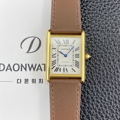 홍콩명품 [까르띠에] 남성용 2025신상! 탱크 루이스 18K 옐우골드 38.1mm 오토매틱 무브먼트 화이트 다이얼 car69383  