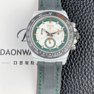 홍콩명품 [로렉스]남성용 데이토나 DIW 포지드카본 커스텀 40미리 크로노그래프 오토매틱 Cal.4130 무브먼트 그린 화이트 다이얼 rol5654  
