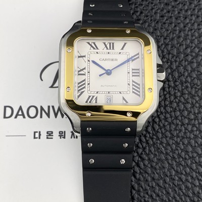 홍콩명품 [까르띠에] 남성용 산토스 드 까르띠에 워치 W2SA0009 라지 39.8mm 18K 옐우골드 오토매틱 9015 무브먼트 화이트 다이얼 car69397  