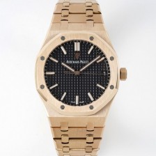 홍콩명품 [오데마피게] 남성용 로얄오크 하이엔드 15500OR.OO.1220OR.01 18K 로즈골드 최신형 Cal.4302 셀프와인딩 무브먼트 41MM 그랜드 파피스리 패턴 블랙 다이얼 aud6566  