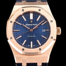 홍콩명품 [오데마피게] 남성용 VIP타입 모델!!로얄오크 15450BA.OO.1256BA.02 18K 로즈골드 블루 와플 다이얼 오토매틱 무브먼트 AUD0251  