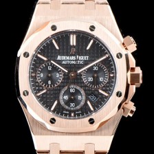 홍콩명품 [오데마피게] 남성용 NEW 로얄오크 26320OR.OO.1220OR.01 18K 로즈골드 41mm 사이즈 드레스 워치!! 크로노그래프 블랙 와플 다이얼 브레이슬릿 신형 ETA 7750B-2 오토매틱 무브먼트 AUD0122  