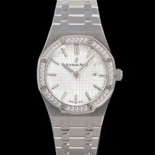 홍콩명품 [오데마피게] 여성용 로얄오크 67651ST.ZZ.1261ST.01 브레이슬릿 33mm 쿼츠 무브먼트 화이트 와플 다이얼 AUD0252  