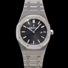 홍콩명품 [오데마피게] 여성용 로얄오크 67650ST.OO.1261ST.01 브레이슬릿 33mm 쿼츠 무브먼트 블랙 와플 다이얼 AUD0254  