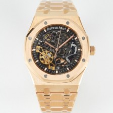 홍콩명품 [오데마피게] 남성용 로얄오크 15407OR.OO.1220OR.01 더블 밸런스 휠 오픈워크 18k 로즈골드 41mm 오토매틱 Cal.3132무브먼트 스켈레톤 다이얼 AUD0242  
