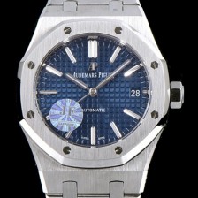 홍콩명품 [오데마피게] 남성용 하이엔드 로얄오크 15450ST.OO.1256ST.03 JF사 블루 와플 다이얼 오토매틱 무브먼트 AUD0215  