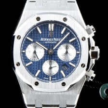 홍콩명품 [오데마피게] 남성용 NEW 로얄오크 26331ST.OO.1220ST.01 41mm 사이즈 드레스 워치!! 크로노그래프 블루 와플 다이얼 브레이슬릿 신형 ETA 7750B-2 오토매틱 무브먼트 AUD0143  