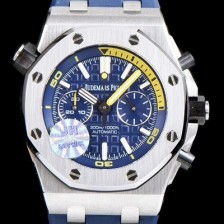 홍콩명품 [오데마피게] 남성용 로얄오크 오프쇼어 26703ST.OO.A027CA.01 JF사 다이버 업그레이드형!!크로노그래프 블루 3D와플 다이얼 오토매틱 무브먼트 AUD0200  