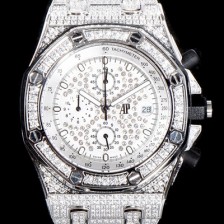 홍콩명품 [오데마피게] 남성용 최고급 소재!!로얄오크 오프쇼어 26473BC.ZZ.8043BC.01 최상급쥬얼 화이트 골드 풀다이아몬드 세팅 크로노그래프 브레이슬릿 일본 수입산 VK쿼츠 무브먼트 AUD0100  