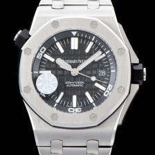 홍콩명품 [오데마피게] 남성용 최고급형！로얄오크 오프쇼어 다이버 15703ST 블랙 와플다이얼 브레이슬릿 오토매틱 무브먼트 AUD0200  