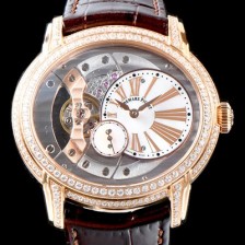 홍콩명품 [오데마피게] 남성용 밀레어리 럭셔리 베젤 투라인 77247OR.ZZ.A812CR.01 18K 로즈골드 실버&골드 스켈레톤 다이얼 오토매틱 무브먼트 AUD0115  