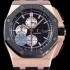 홍콩명품 [오데마피게] 남성용 NEW MOVT UP!! 로얄오크 오프쇼어 26401RO.OO.A002CA.01 18K 로즈골드 블랙 세라믹 베젤 크로노그래프 블랙 와플 다이얼 오토매틱 무브먼트 AUD40200  