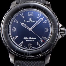 홍콩명품 [블랑팡] 남성용 피프티 패던스 다이버 올블랙 에디션 수제공정형 무브먼트 BLA4213  