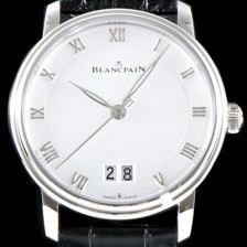 홍콩명품 [블랑팡] 남성용 빌레레 6669-1127-55B 그랑데 라지 데이트 울트라 슬림 40MM UP!! 화이트 다이얼 Cal.6950 오토매틱 무브먼트 BLA4200  
