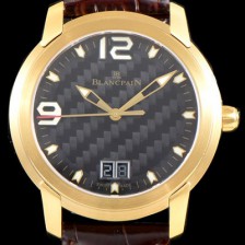 홍콩명품 [블랑팡] 남성용 L-에볼루션 R10-1103-53B 그랑데 빅데이트 타입 UP!! 고급스러운 18K옐로우골드 케이스 블랙 텍스쳐드 다이얼 Cal.6950 오토매틱 무브먼트 BLA4201  