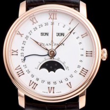 홍콩명품 [블랑팡] 남성용 빌레레 컴플리케티드 파운션 6664-3642-55B 문페이즈 18k로즈골드 화이트 다이얼 BLA4203  