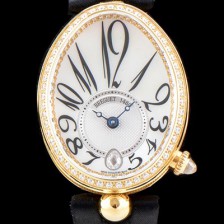 홍콩명품 [브레게] 남성용 여성들의 로망 브레게 레인 드 네이플!! 8918BA/58/864/D00D 화이트 마더 오브 펄 다이얼 18K 옐로우골드 브릴리언트 컷 다이아몬드 베젤 오토매틱 무브먼트 BRG0404  