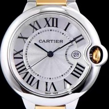 홍콩명품 [까르띠에] 남성용 발롱블루 드 까르띠에 W69009Z3 42사이즈 18k 옐로골드 화이트 다이얼 쿼츠 무브먼트 CAR0021  
