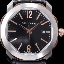 홍콩명품 [불가리] 남성용 옥토 워치 18k 로즈 골드 화이트 골드 투톤 콤비 블랙 다이얼 오토매틱 무브먼트 BVL4205  