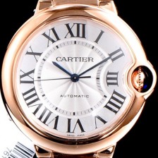 홍콩명품 [까르띠에] 남성용 남녀 베스트모델!!발롱블루 드 까르띠에 W69004Z2 18K 로즈골드 화이트 실버 썬더스트 다이얼 브레이슬릿 오토매틱 무브먼트 CAR0030  