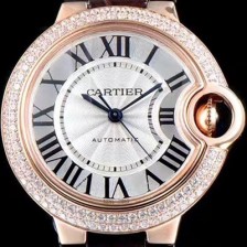 홍콩명품 [까르띠에] 남성용 신형 UP!! 발롱블루 드 까르띠에 WE902055 18K로즈골드 최상급 다이아몬드 세팅 베젤 화이트 실버 썬더스트 다이얼 오토매틱 무브먼트 CAR0033  