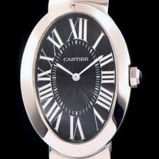 홍콩명품 [까르띠에] 여성용 베누아 스위스 쿼츠 실버 베젤 블랙 다이얼 CAR0010  