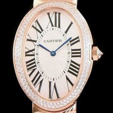홍콩명품 [까르띠에] 여성용 베누아 스위스 쿼츠 다이아몬드 골드 베젤 화이트 다이얼 CAR0015  