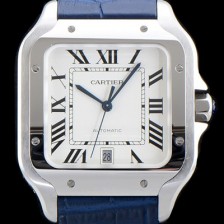 홍콩명품 [까르띠에] 남성용 산토스 드 까르띠 WSSA0009 라지 모델-데이트 정품 동일 사이즈 실버 마감 오팔린 다이얼 오토매틱 무브먼트 CAR4003  