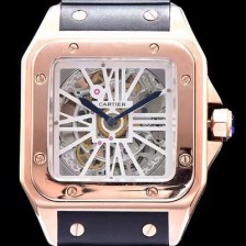 홍콩명품 [까르띠에] 남성용 신상출시!!산토스 뒤몽 컬렉션 WHSA0010 18k 로즈골드 스켈레톤 다이얼 오토매틱 무브먼트 CAR0113  