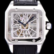 홍콩명품 [까르띠에] 남성용 신상출시!!산토스 뒤몽 컬렉션 W2020018 18k 화이트 골드 스켈레톤 다이얼 오토매틱 무브먼트 CAR0110  