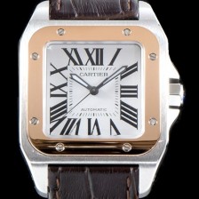 홍콩명품 [까르띠에] 남여공용 산토스 드 까르띠에 W20107X7 18K 로즈골드 베젤 화이트 다이얼 CAR0011  