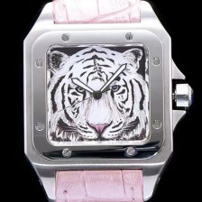 홍콩명품 [까르띠에] 남성용 산토스 시리즈 백호 다이얼 쿼츠 무브먼트 CAR0505  