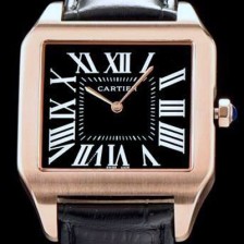 홍콩명품 [까르띠에] 남여공용 산토스 시리즈 9015 무브먼트 로즈골드 베젤 블랙 다이얼 CAR0014  