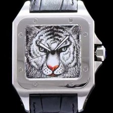 홍콩명품 [까르띠에] 남성용 산토스 시리즈 백호 다이얼 쿼츠 무브먼트 CAR0500  