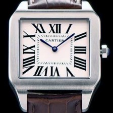 홍콩명품 [까르띠에] 남여공용 산토스 시리즈 9015 무브먼트 실버 베젤 화이트 다이얼 CAR0010  