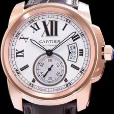 홍콩명품 [까르띠에] 남성용 칼리브 드 까르띠에 W7100009 18k 로즈골드 화이트 다이얼 오토매틱 무브먼트 CAR0103  