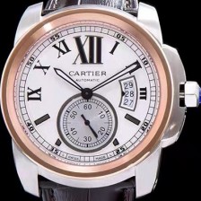 홍콩명품 [까르띠에] 남성용 칼리브 드 까르띠에 W7100039 18k 로즈골드 베젤 화이트 다이얼 오토매틱 무브먼트 CAR0100  