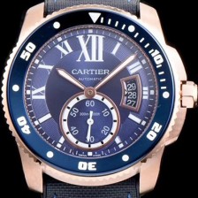 홍콩명품 [까르띠에] 남성용 칼리브 드 까르띠에 WGCA0009 로즈골드&블루세라믹 베젤 블루 다이얼 ETA 2824-2 오토매틱 무브먼트 CAR0130  