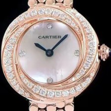 홍콩명품 [까르띠에] 여성용 하이 주얼리 워치 쉘 다이얼 다이아몬드 주얼리 세팅 쿼츠 무브먼트 CAR0102  