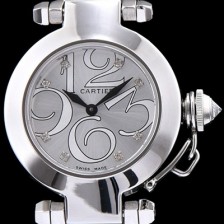 홍콩명품 [까르띠에] 남성용 파샤 화이트 실버 다이얼 스위스 쿼츠 무브먼트 CAR0502  